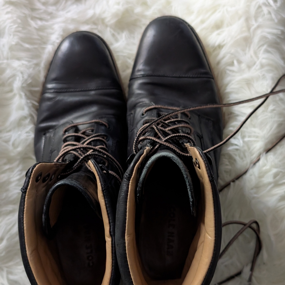 Cole Haan Black Leather Ankle Boots - Picture 2 of 5
